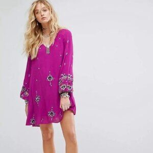 Free People | Dresses | Free People Oxford Embroidered Swing Dress Lilac  Size S | Poshmark